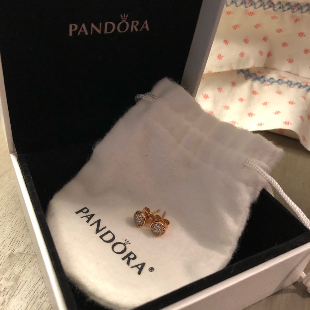 Pandora rose gold earrings